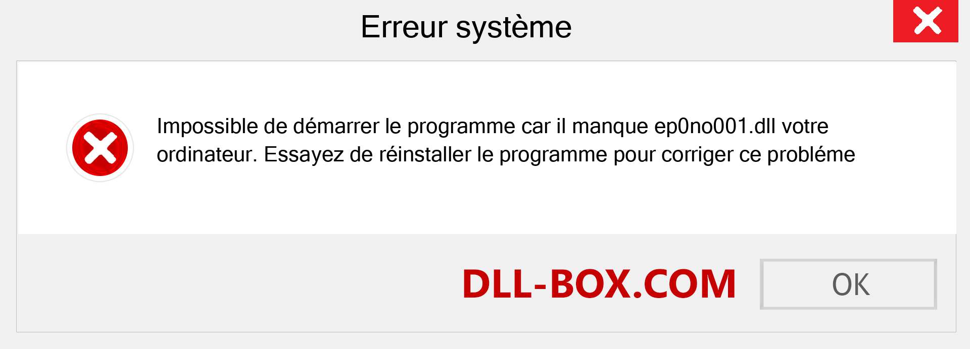 Le fichier ep0no001.dll est manquant ?. Télécharger pour Windows 7, 8, 10 - Correction de l'erreur manquante ep0no001 dll sur Windows, photos, images